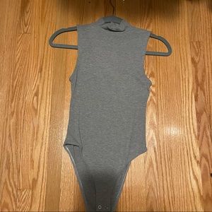 Grey turtleneck bodysuit